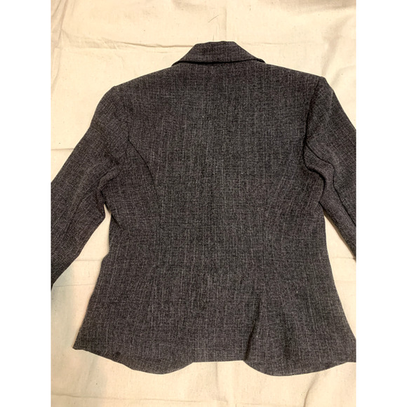 BCX Blazer Womens Small Dark Grey Tweed Cottage Core Classic Sport Coat - Picture 5 of 11
